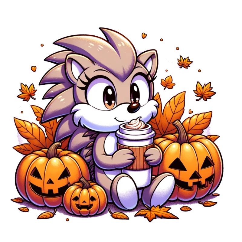Hedgehog drinks Halloween