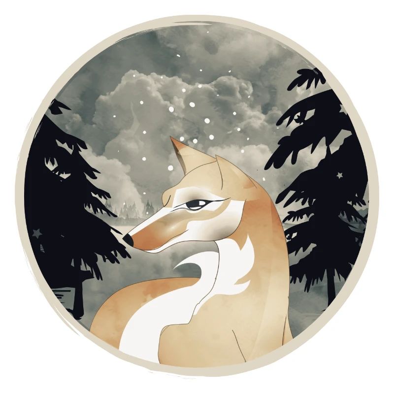 Fox Patch in Vintage Style Hand Drawn