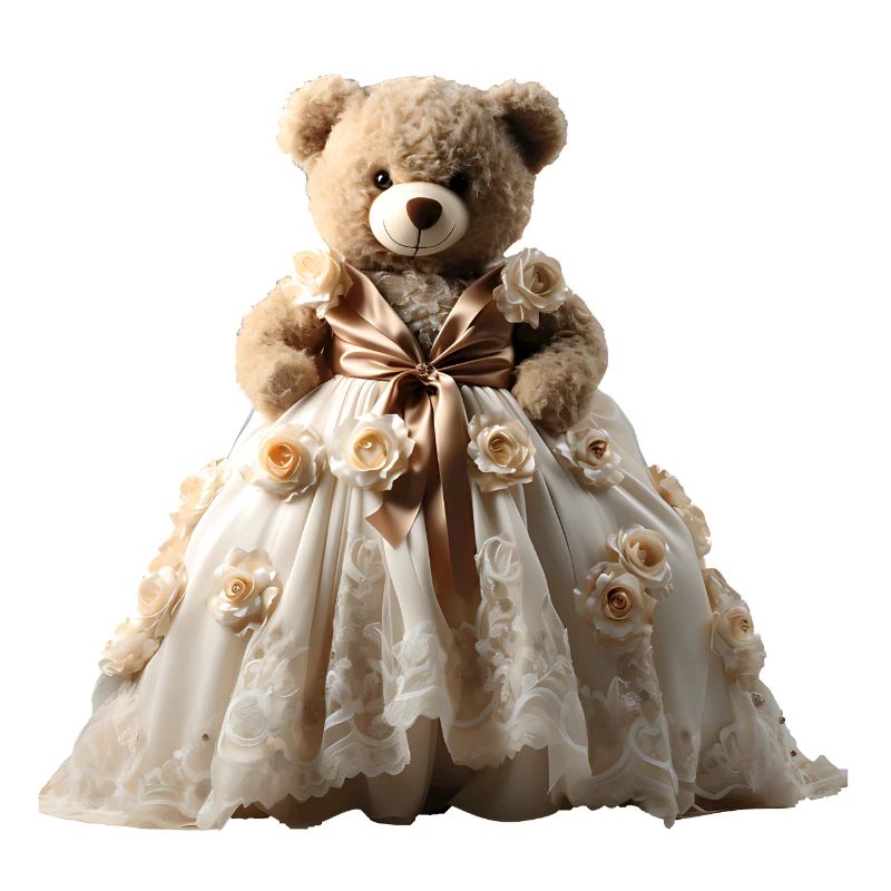 Ours en peluche en robe de mariée