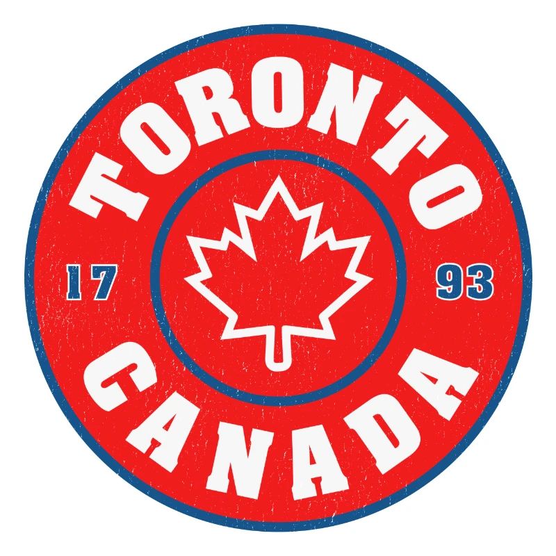 Toronto Canada Round Emblem Maple Leaf