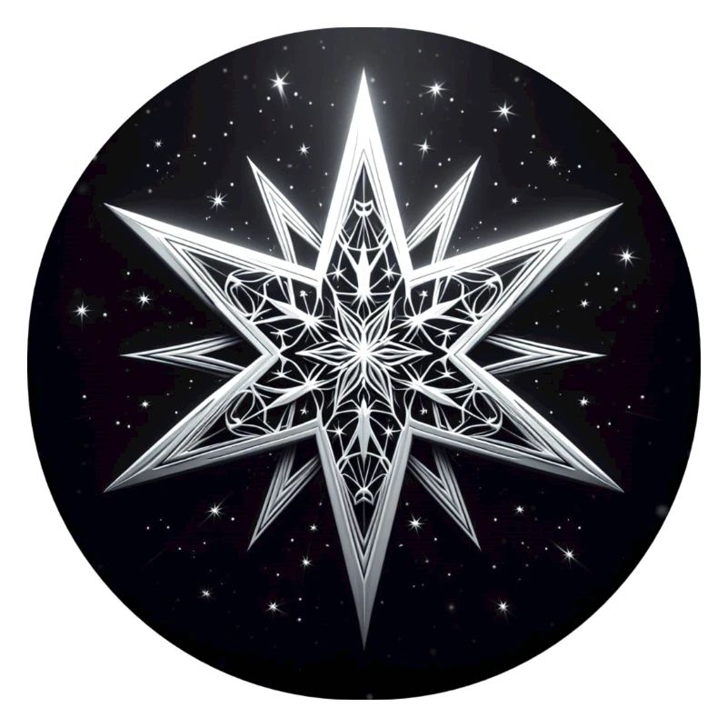 Star White Gray Folding Art
