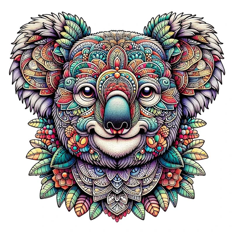 Koala decorated with Mandalas