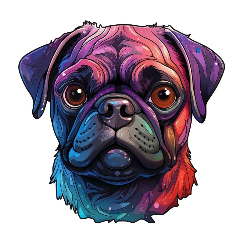 Pug in different colors