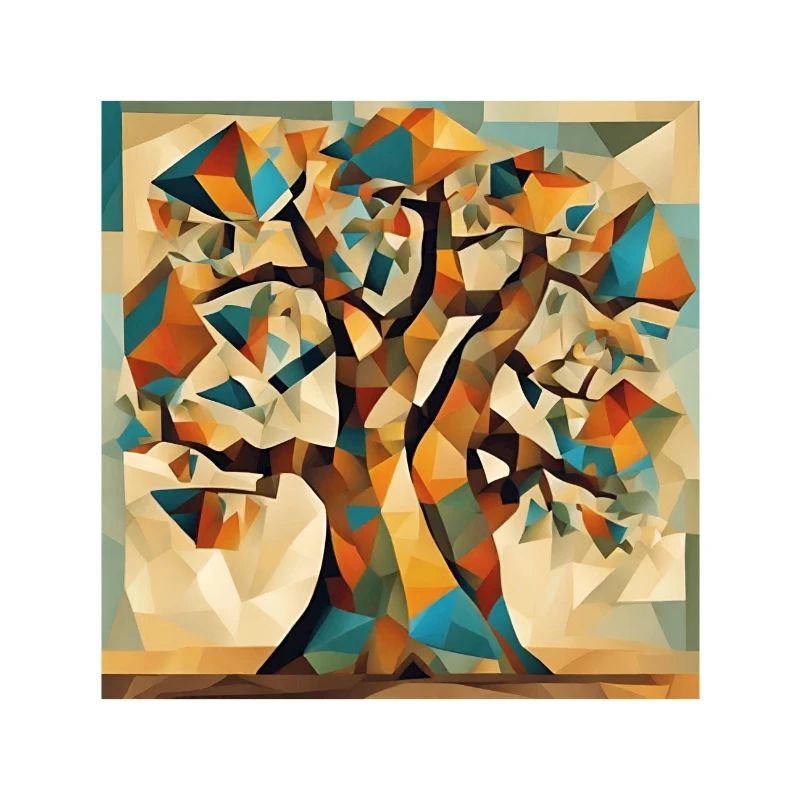 Autumn tree in geometry