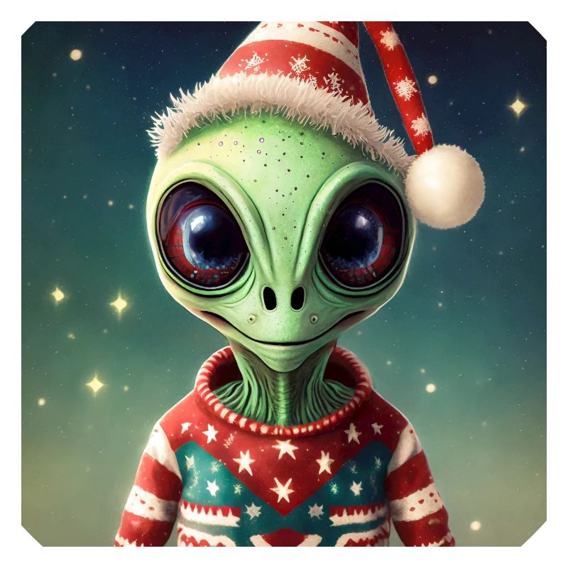 Alien trägt einen hässlichen Weihnachtspullover