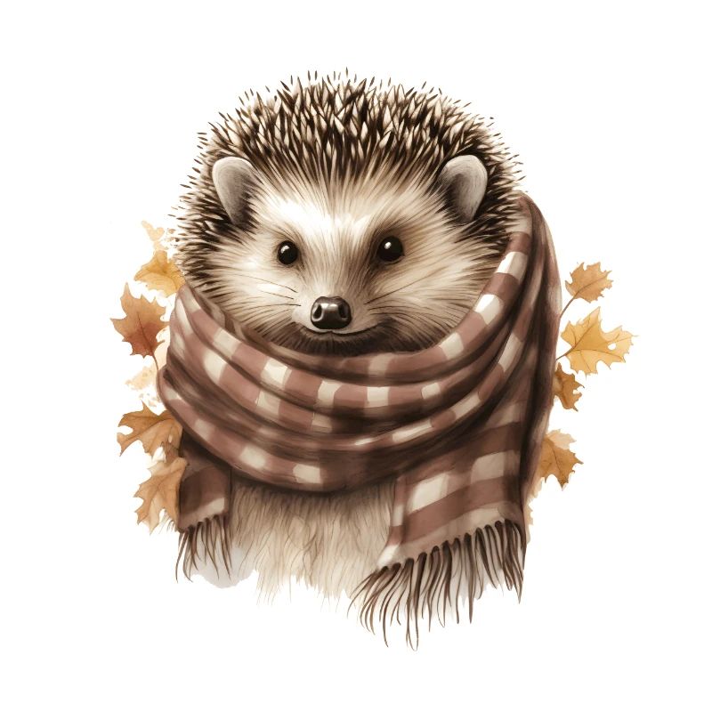 Igel mit Schal Süßes Tier