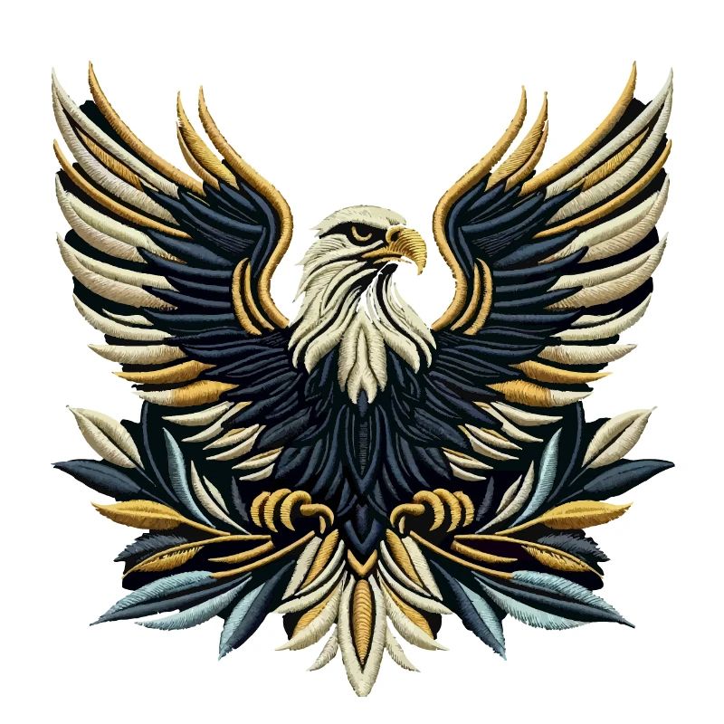 Regal Eagle Wings Embroidered Tee