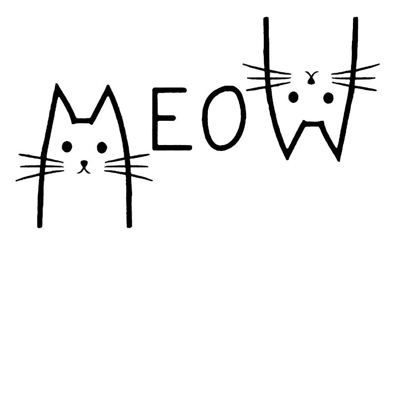 Black And White Meow Upside Down