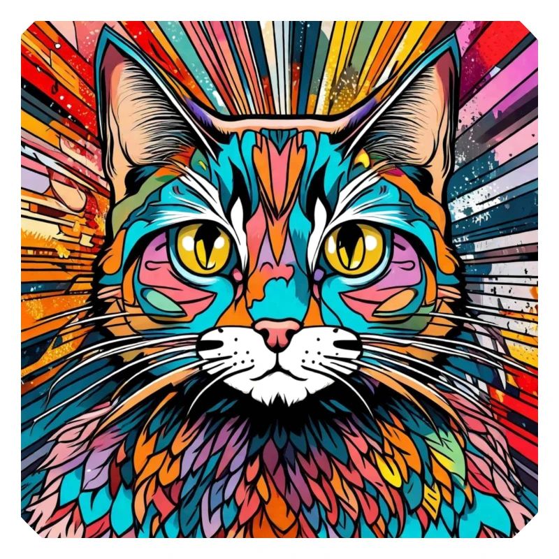 Tête de Chat Chat Chat Coloré