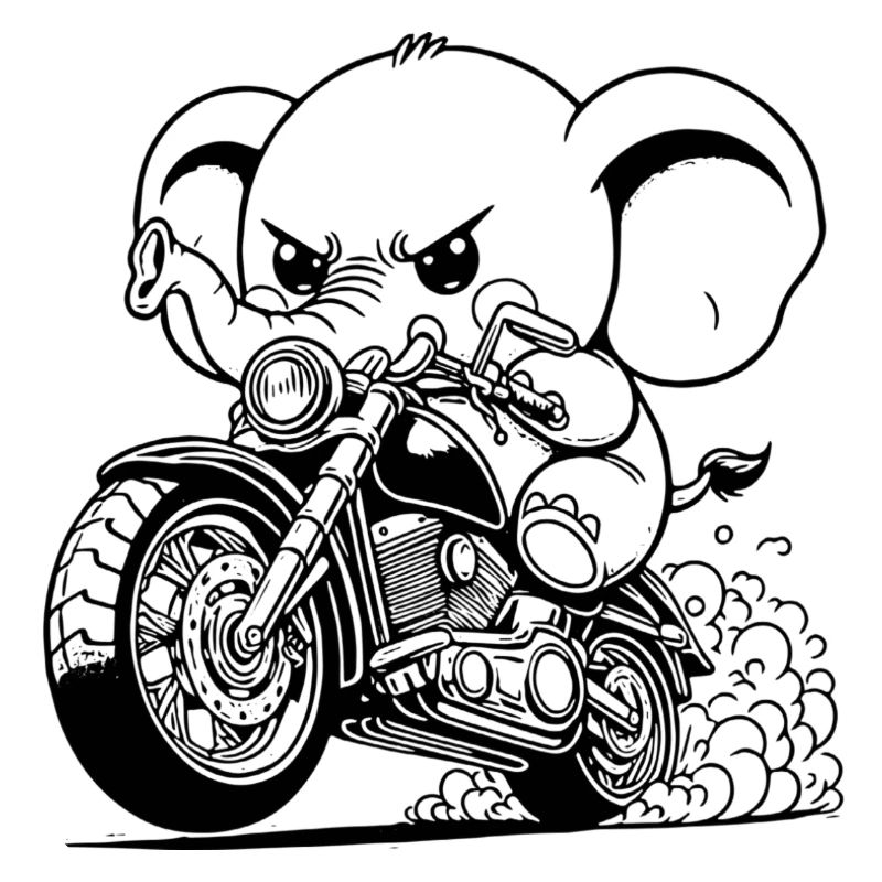 ELEPHANT ON MOTORCYCLE
