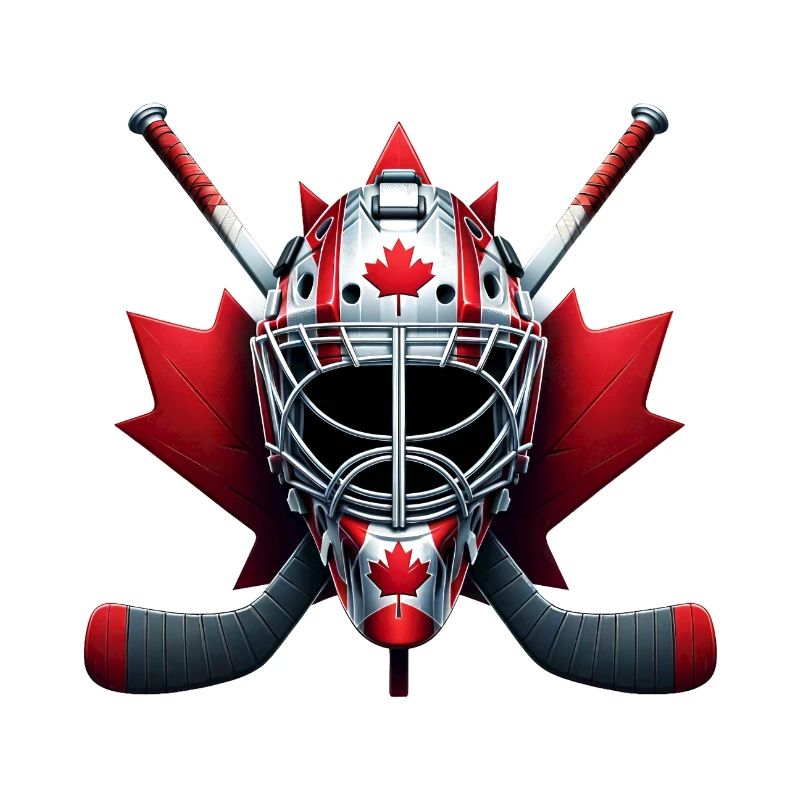 Conception de casque avec drapeau de hockey sur