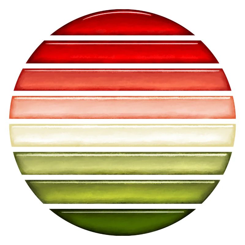 Pastèque rétro coucher de soleil verre design