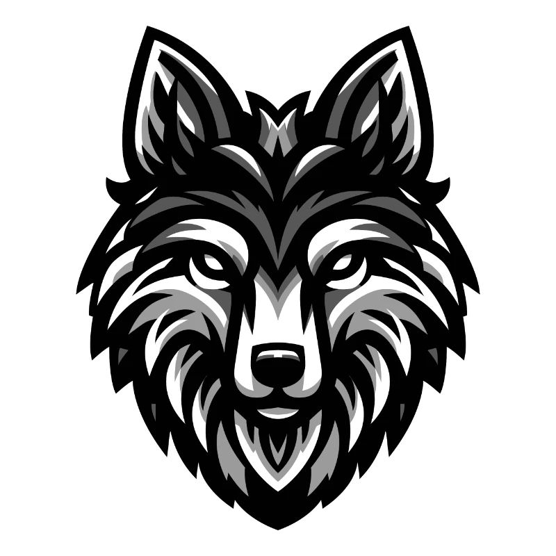 Conception de tête de loup gris