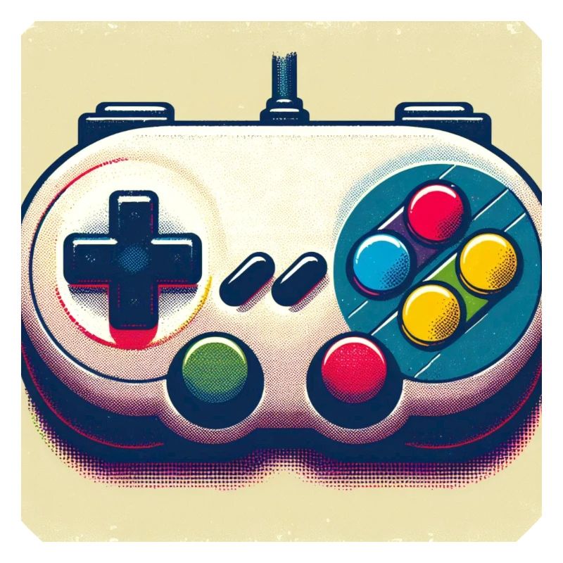 Retro Gamepad in Risograph