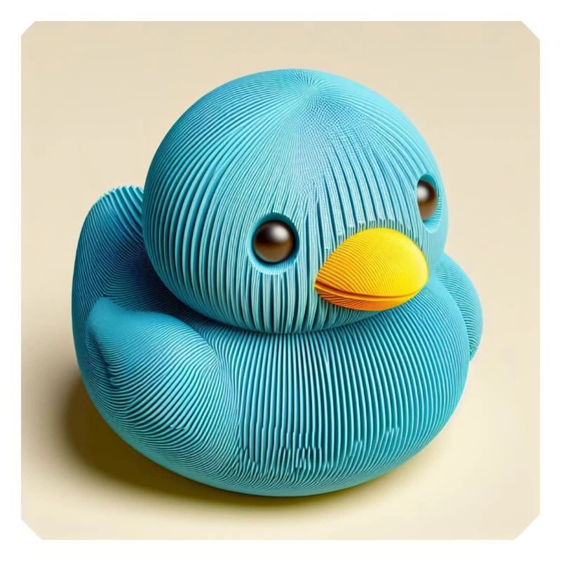 Duck 3D Hyperrealism Paper in Blue