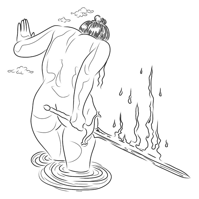 Femme a l'épée de feu
