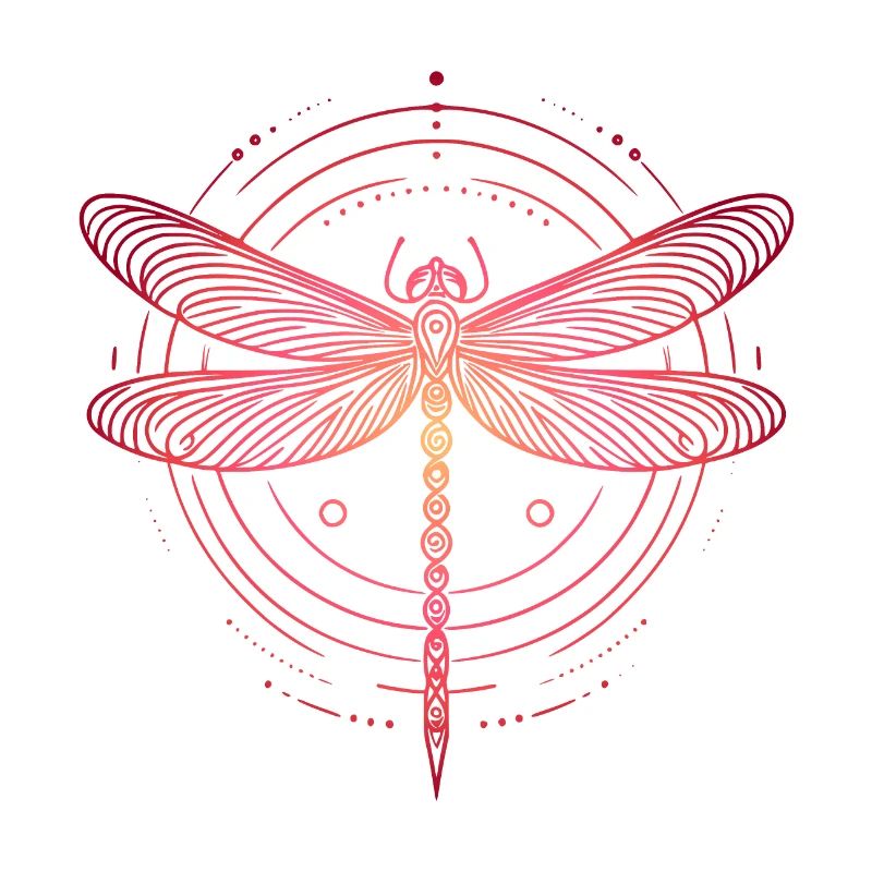Dragonfly Spiral Patterns, Pink Gradient