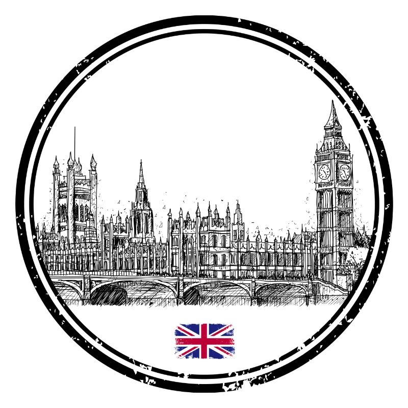 Tiny Union Jack Accent on Black