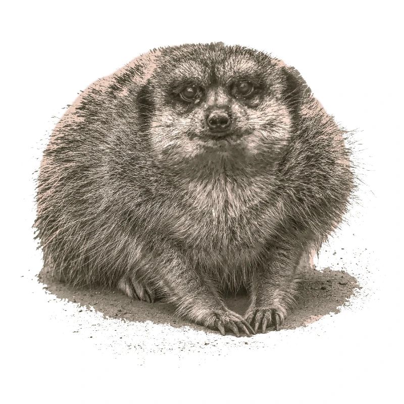 Suricate assis dans le sable