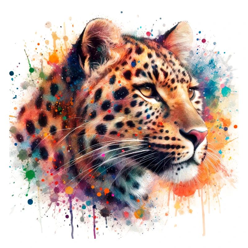 Leopard im Aquarell