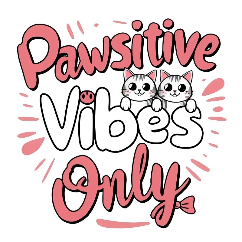 pawsitive vibes only - chat et motivation