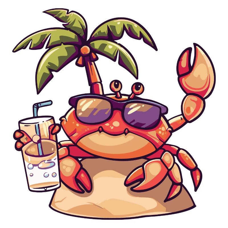 Krebs Krabbe Sommer Strand Comic