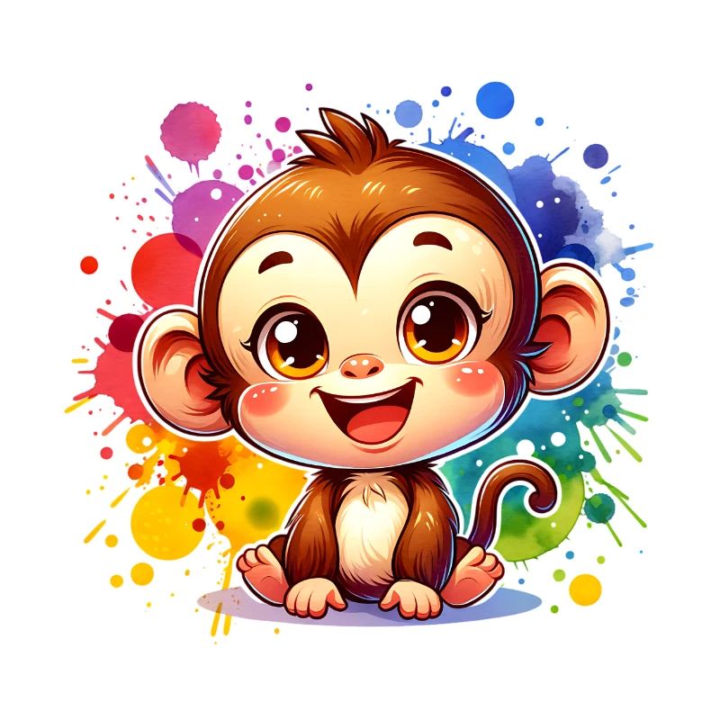 Singe mignon coloré