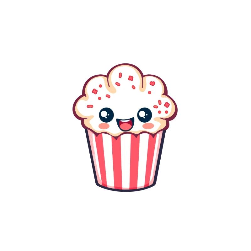 Tasse à pop-corn mignon de style dessin animé
