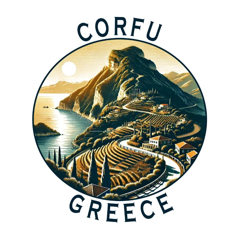 Design de l'île de Corfou en Grèce