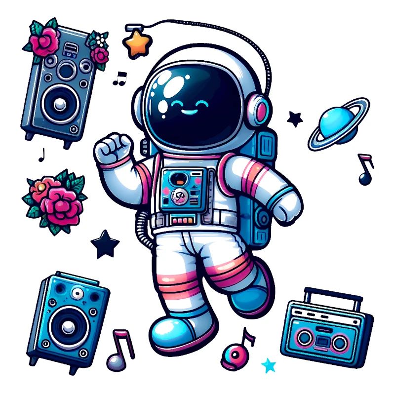 Astronaut Fan De Danse Et De L'Espace