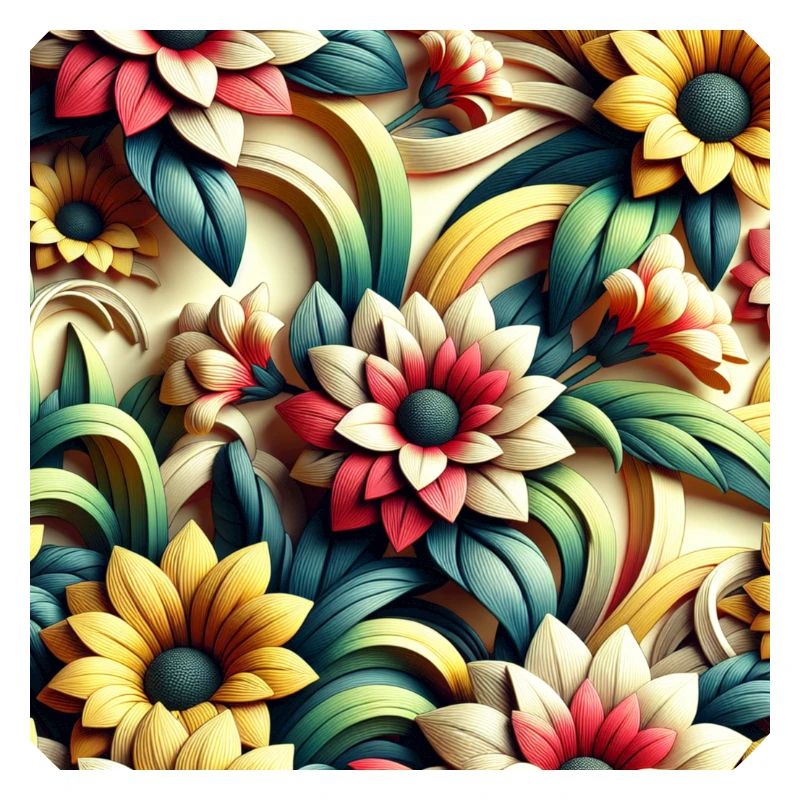 Blumenmuster 3D Effekt