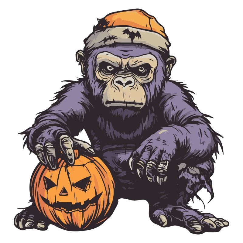 Gorilla Halloween Comic Funny