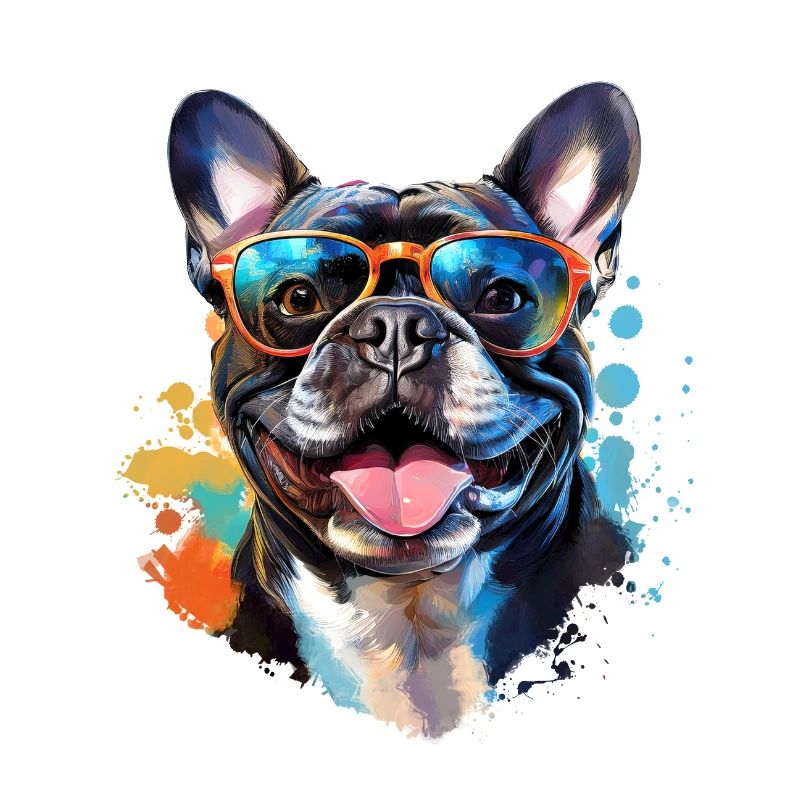 Frenchie with sunglasses