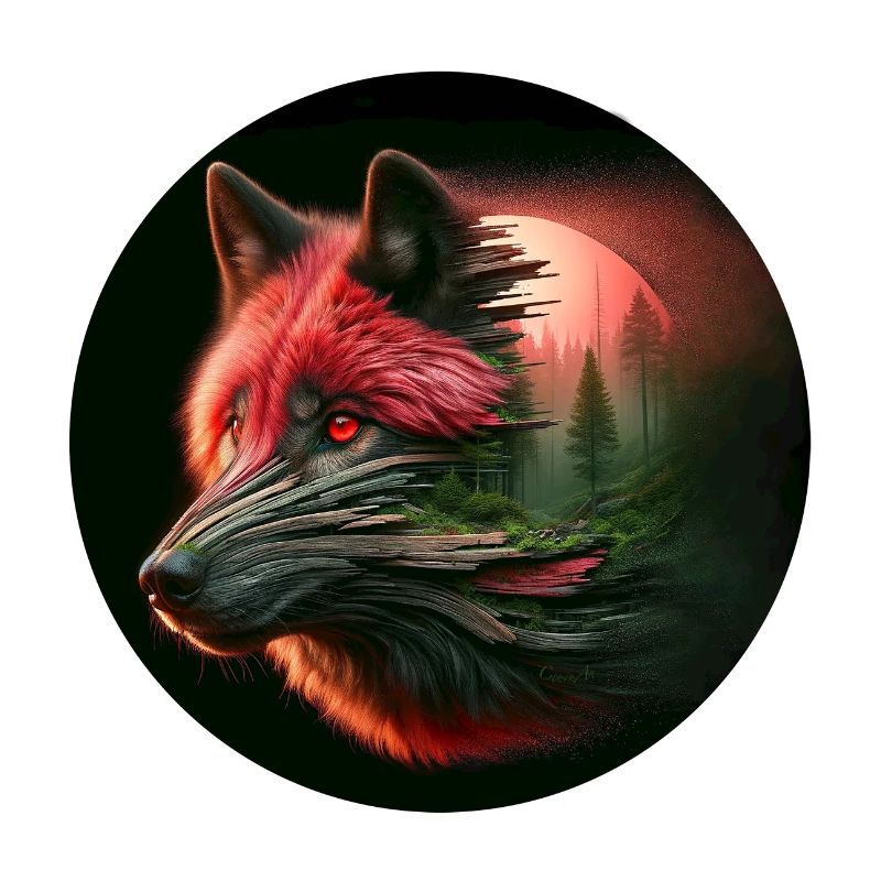 Loup au clair de lune