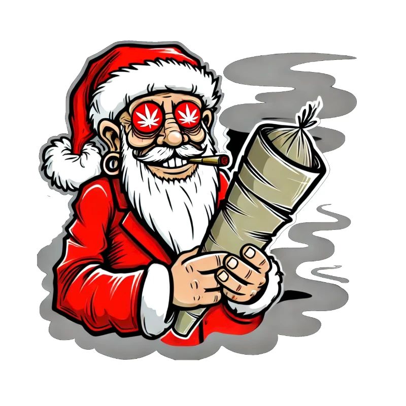 Kiffender Weihnachtsmann Hanf