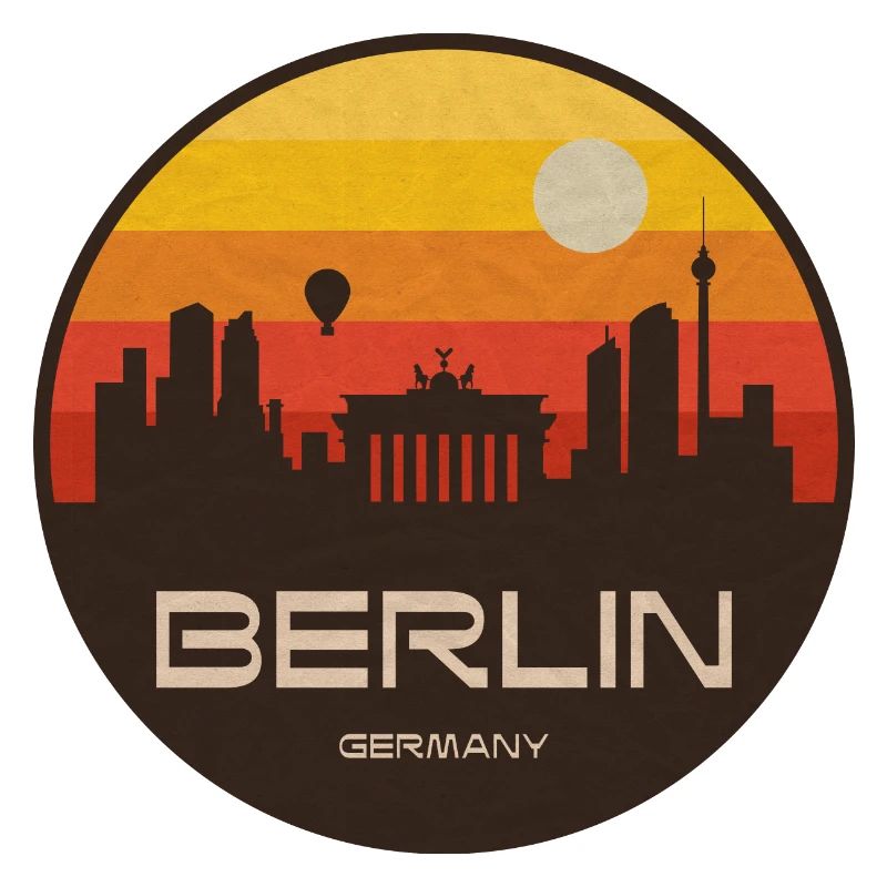 Coucher de soleil rétro de la Skyline de Berlin