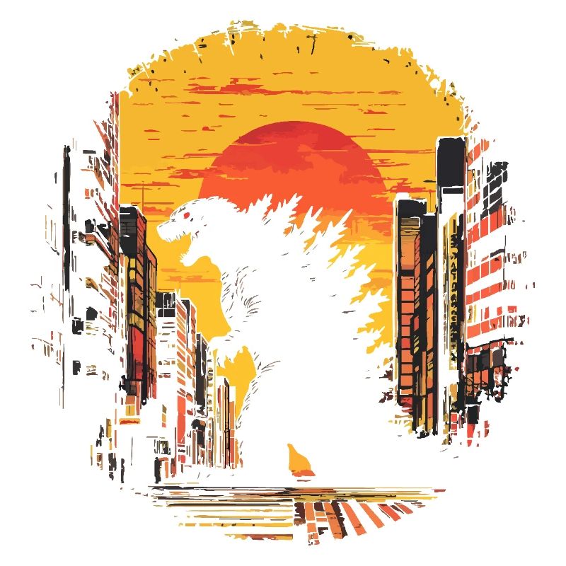 Kaiju Monster Design Sunset Geschenkidee
