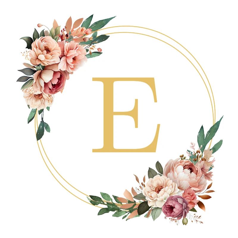 e Monogram, Couronne de fleurs, Personnalisable