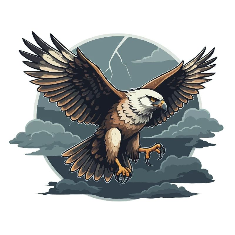Goshawk and storm clouds