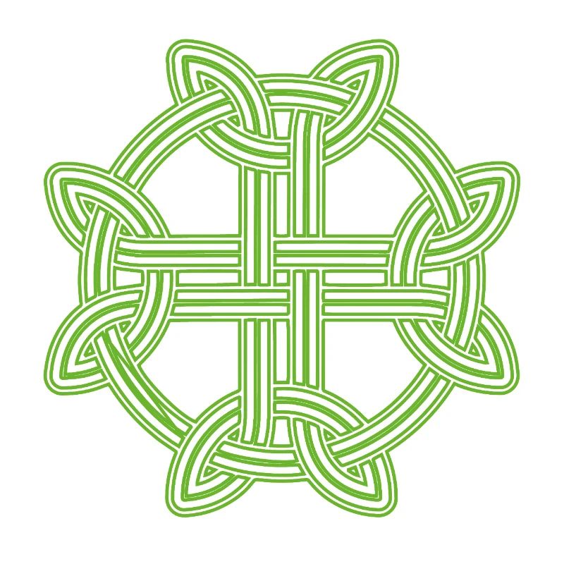 Celtic Cross Pattern Neon Green