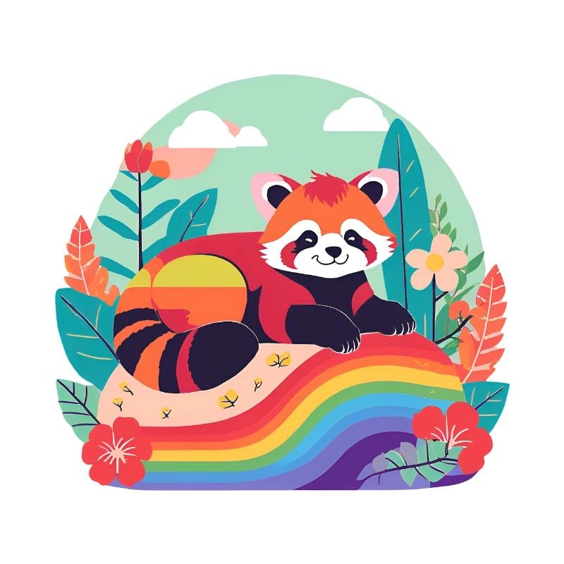 Rainbow Panda at Rest