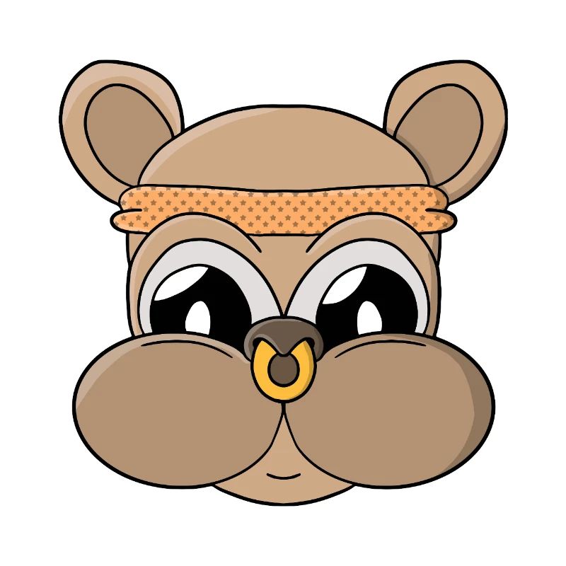 Cute bear with piercing
