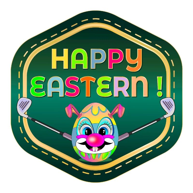 HAPPY EASTERN EGGS PLAYING GOLF