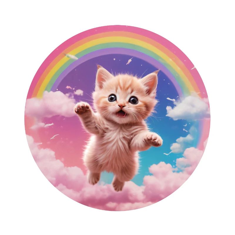 Rosa Kätzchen Regenbogen 1