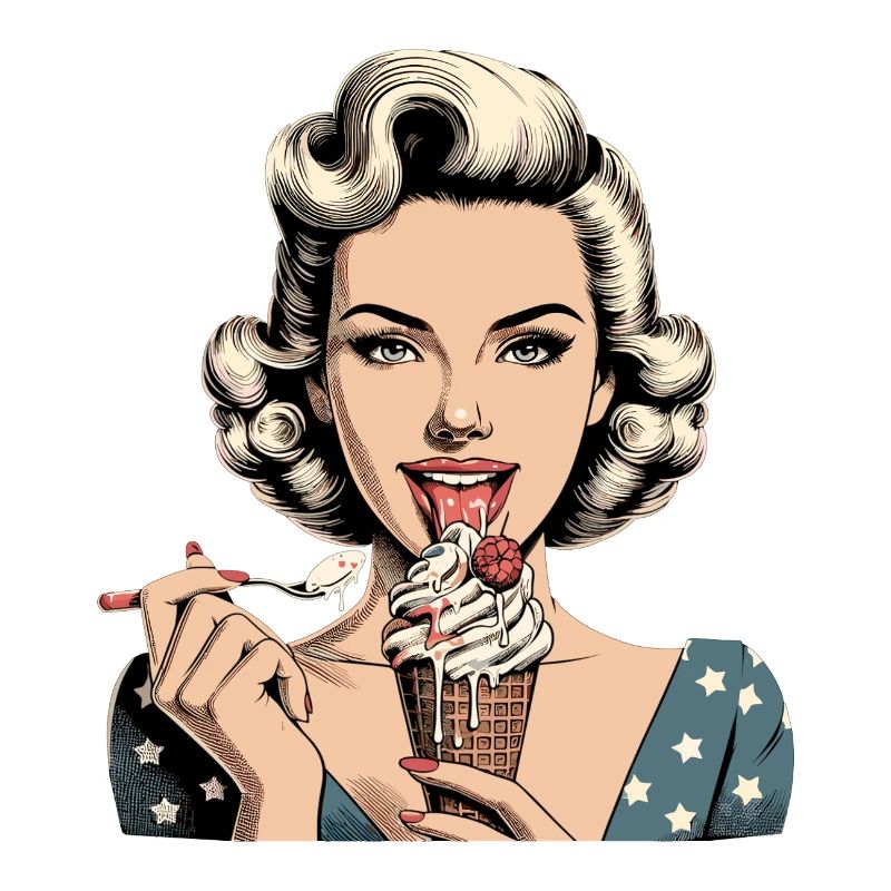 Pin Up Retro Rockabilly Eiscreme Softeis Geschenk