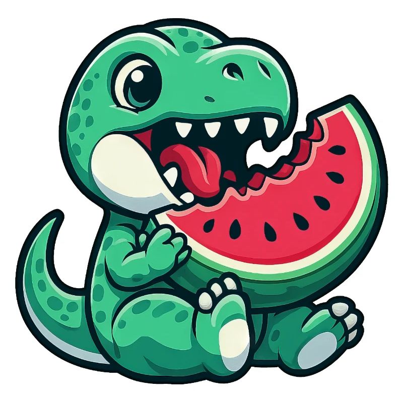 Dino T-Rex with Watermelon Summer Fruit Fun