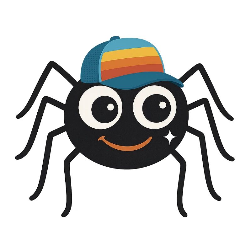 Coole Spinne mit Retro-Cappy – süß & frech