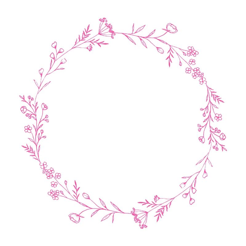 Cercle de fleurs de fleurs roses