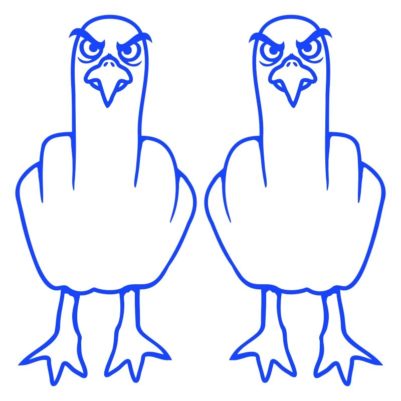 2 Seagulls Doigt d’honneur Insulte Stinkfinger Équipe