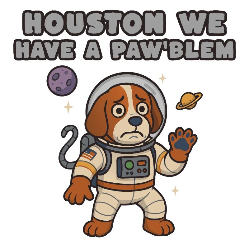 Chien de l’espace en combinaison spatiale – Paw’blem